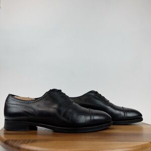Mens Edward‎ Green Black Perforated Leather Cap Toe Borgue Oxfords Size US 9.5